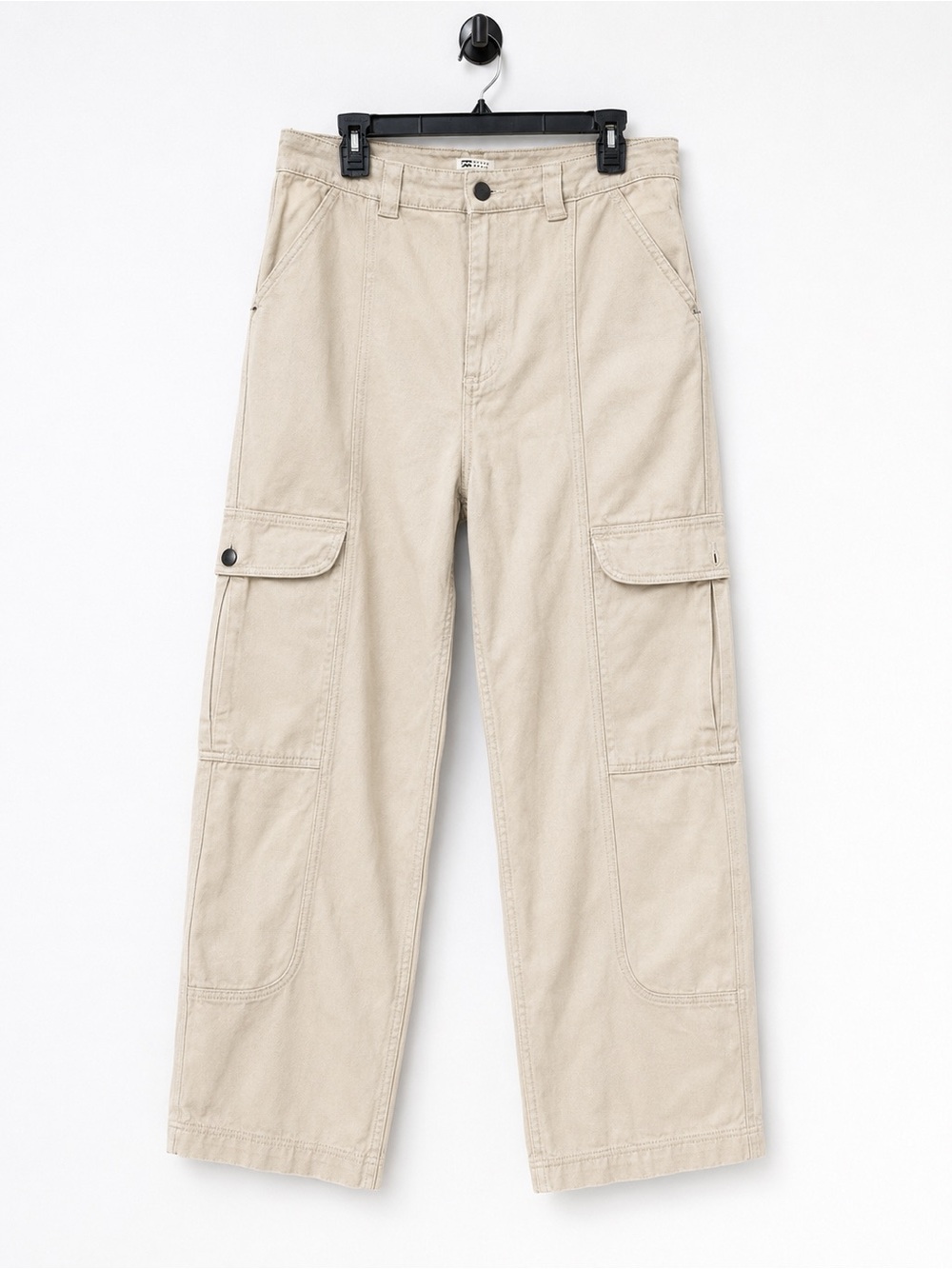 NWT Billabong Wall To Wall Women’s Cargo Pants Size 30 Antique White High Rise
